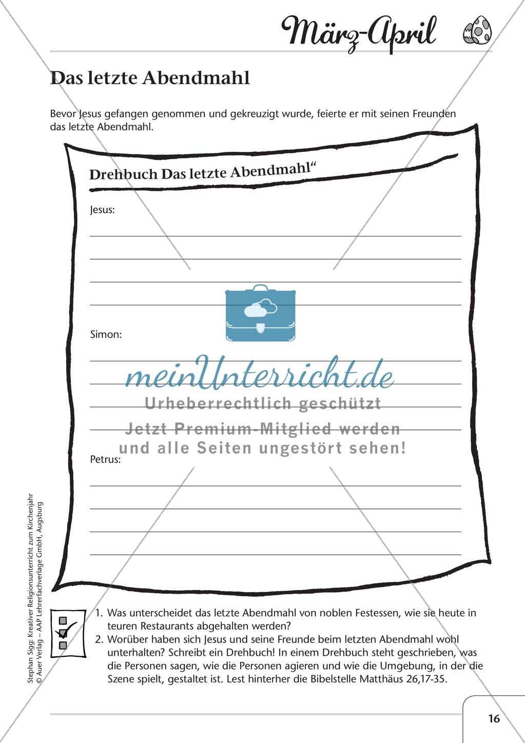 Das Kirchenjahr: Unterrichtsideen zu März bis April Preview 18