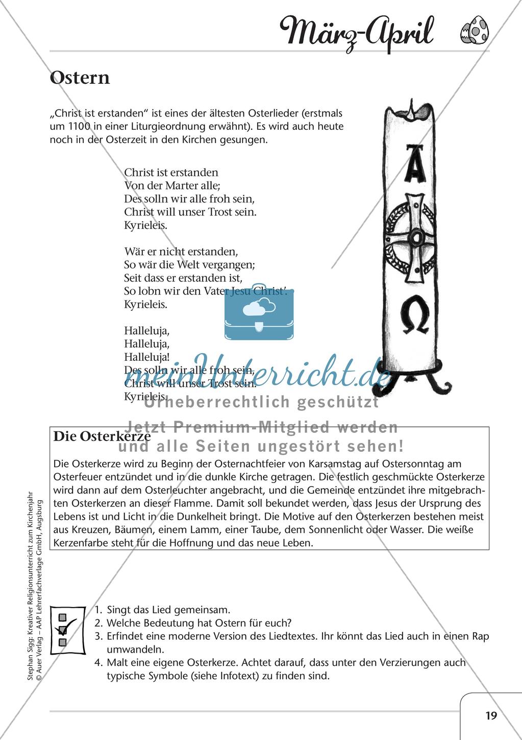 Das Kirchenjahr: Unterrichtsideen zu März bis April Preview 21