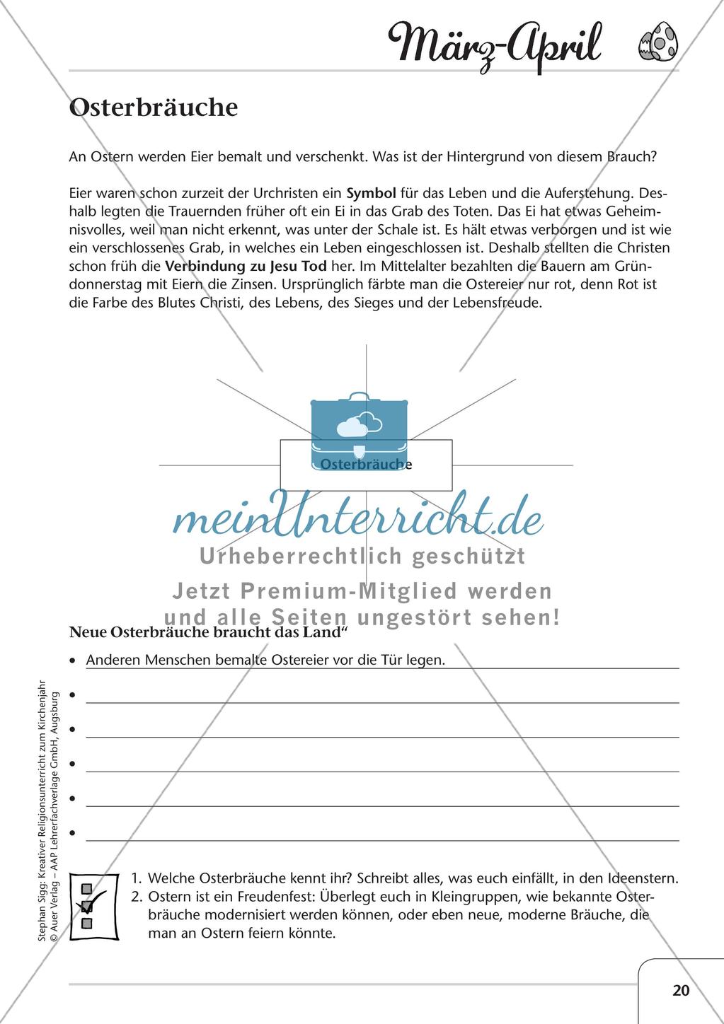 Das Kirchenjahr: Unterrichtsideen zu März bis April Preview 22