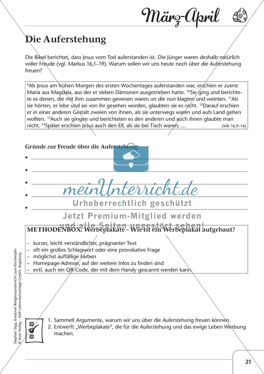 Das Kirchenjahr: Unterrichtsideen zu März bis April Preview 23