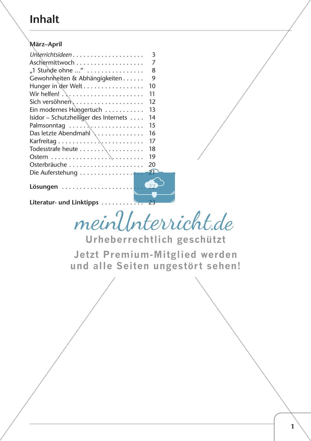 Das Kirchenjahr: Unterrichtsideen zu März bis April Preview 3
