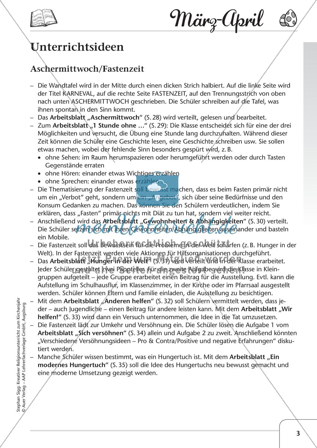 Das Kirchenjahr: Unterrichtsideen zu März bis April Preview 5