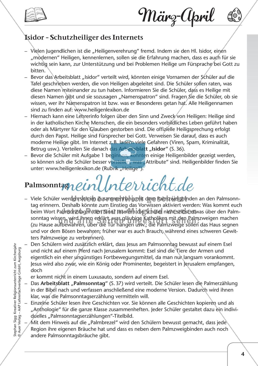 Das Kirchenjahr: Unterrichtsideen zu März bis April Preview 6