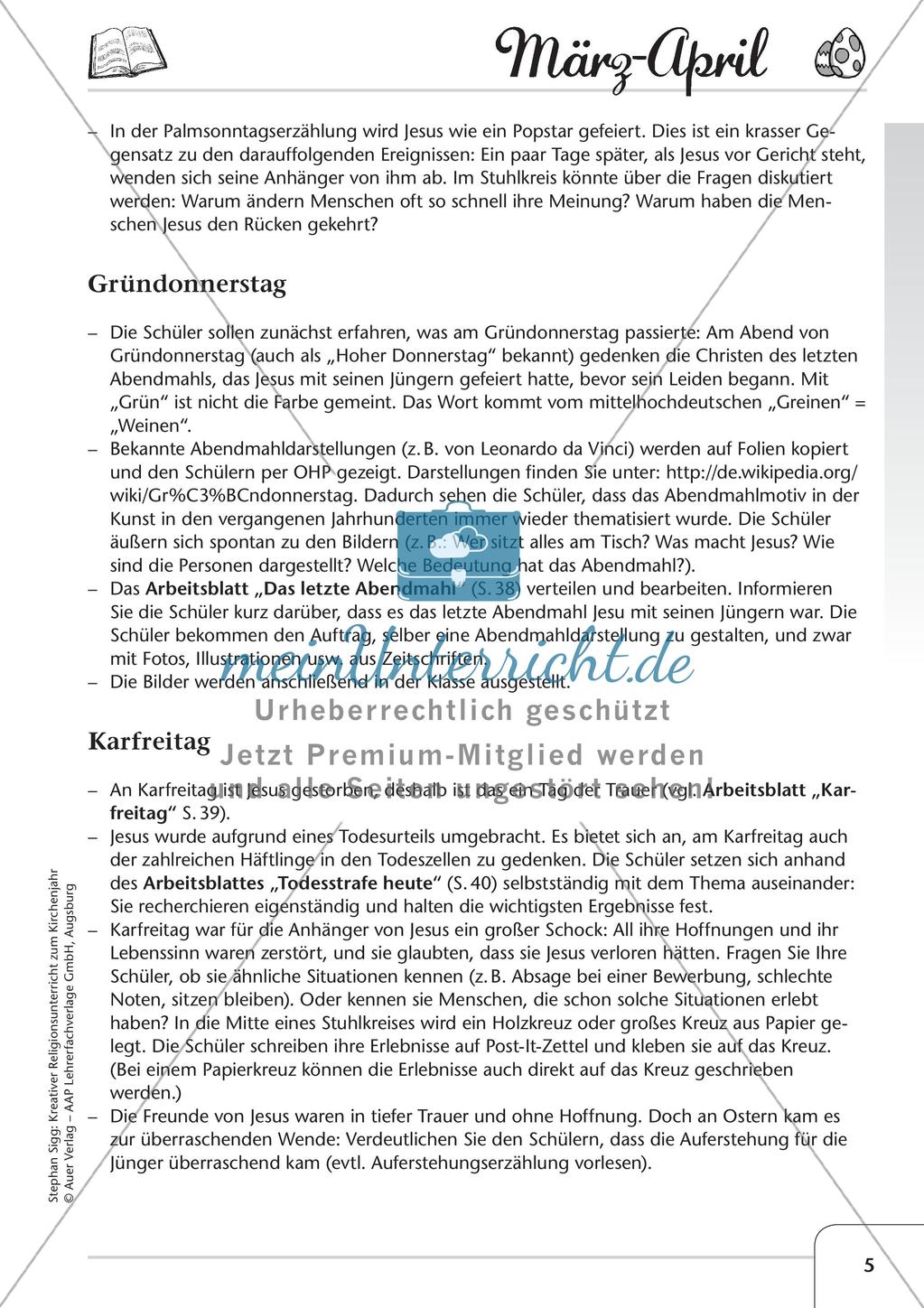 Das Kirchenjahr: Unterrichtsideen zu März bis April Preview 7
