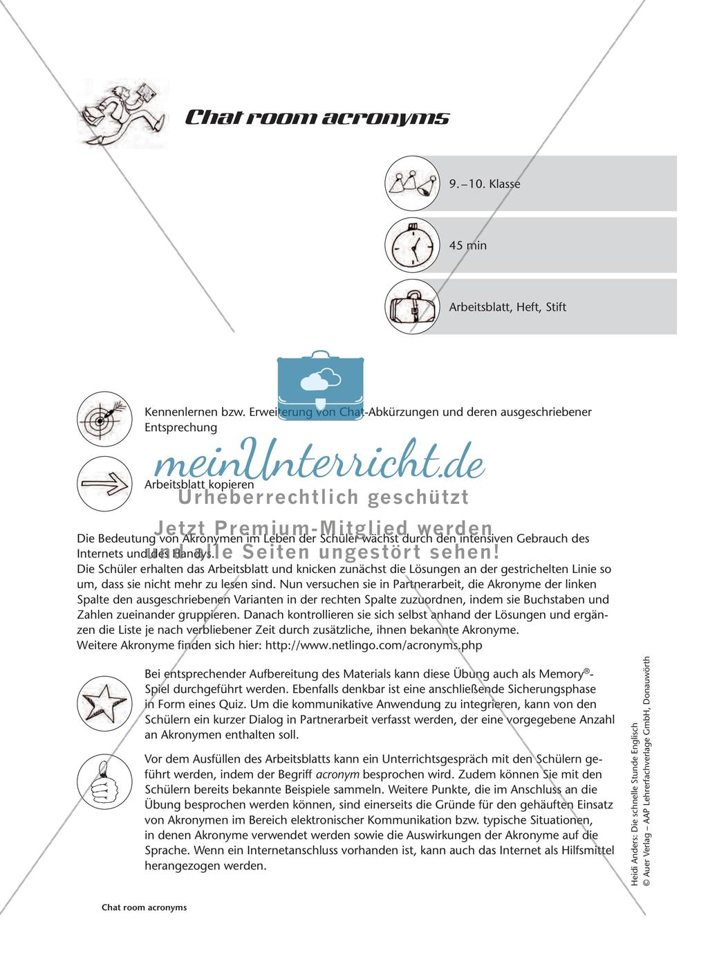 Die schnelle Stunde Englisch - Vertretungsstunden für die Sekundarstufe Preview 7