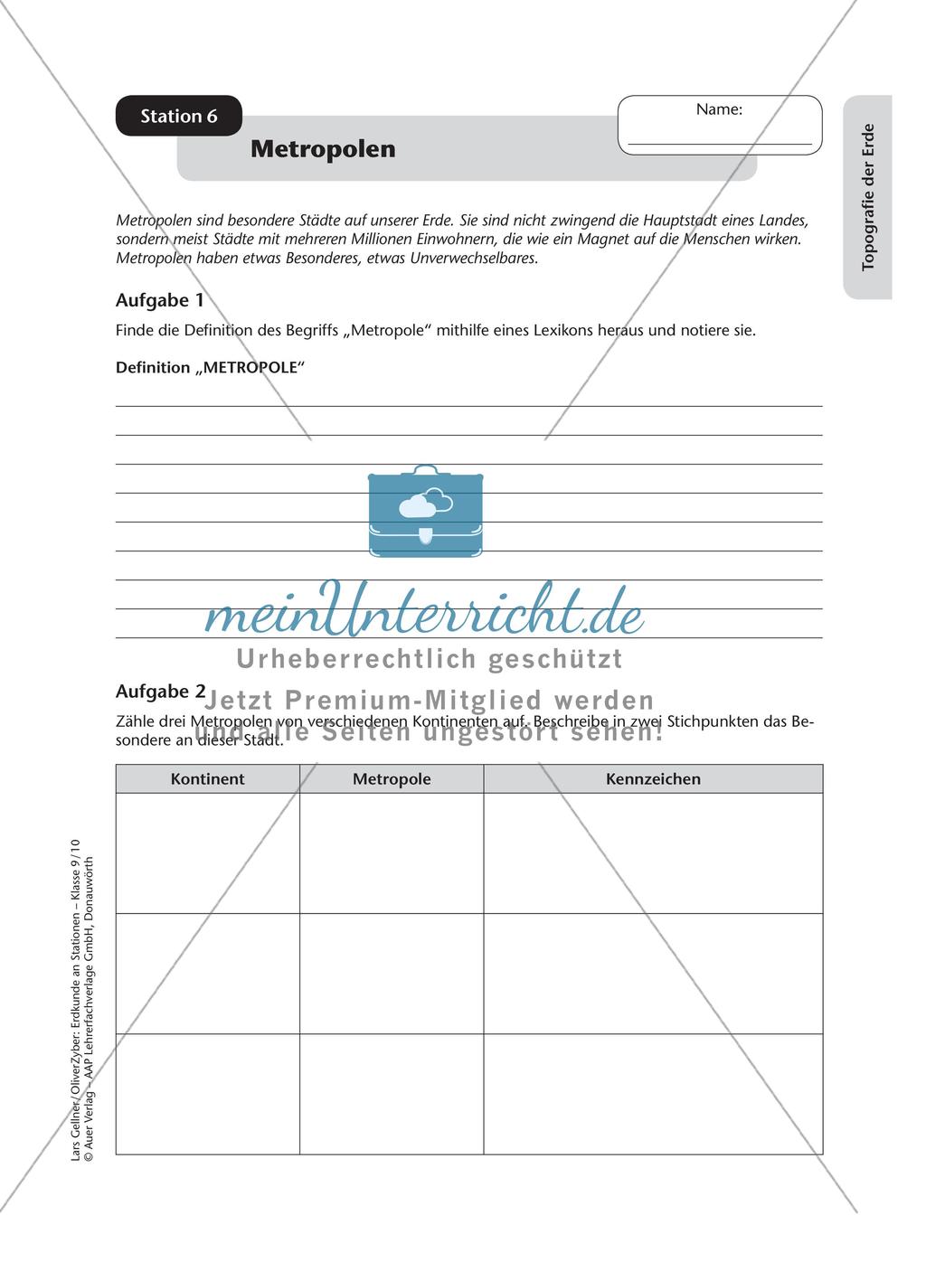 Stationenarbeit: Topografie der Erde Preview 10