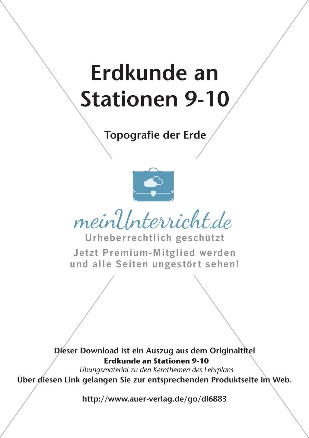 Stationenarbeit: Topografie der Erde Preview 2
