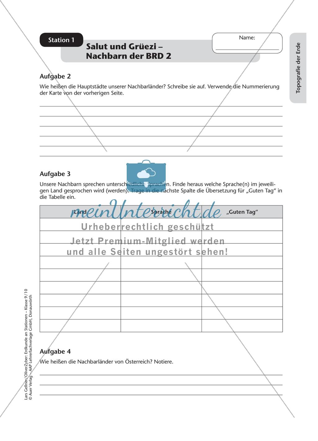 Stationenarbeit: Topografie der Erde Preview 4