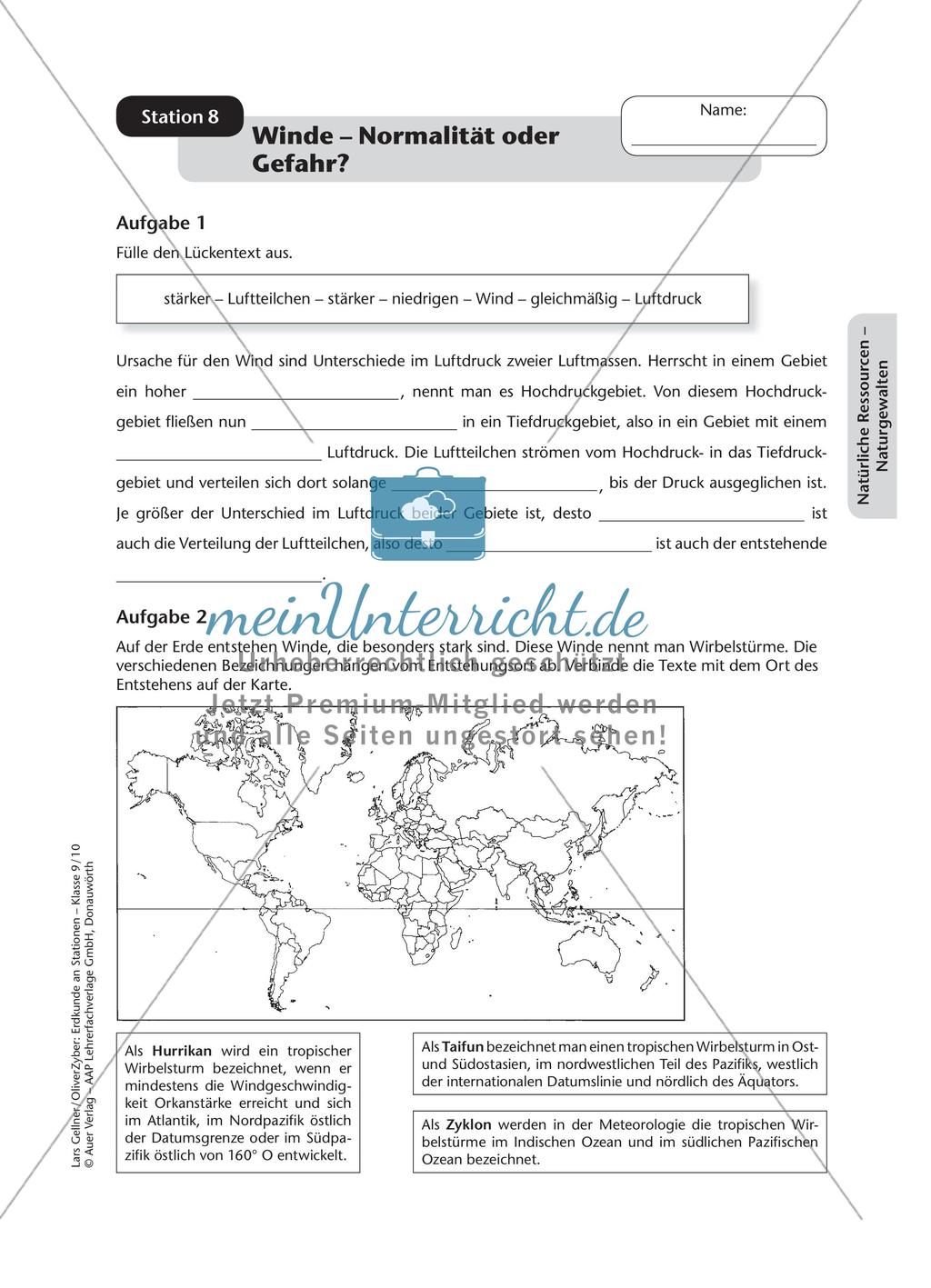Stationenarbeit: Natürliche Ressourcen - Naturgewalten Preview 10