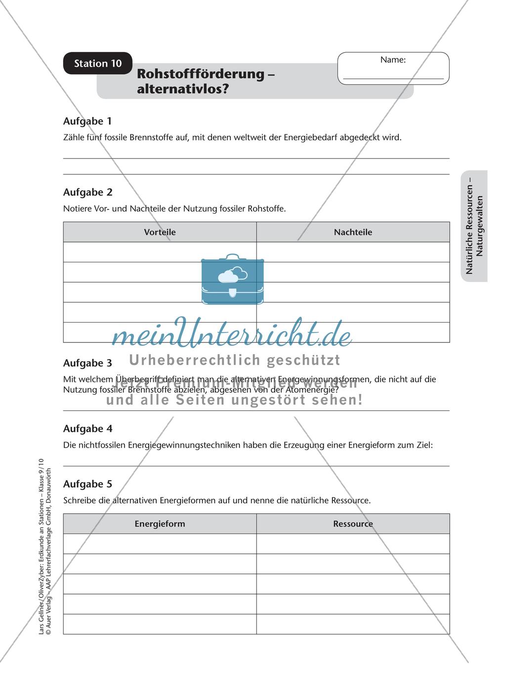 Stationenarbeit: Natürliche Ressourcen - Naturgewalten Preview 12