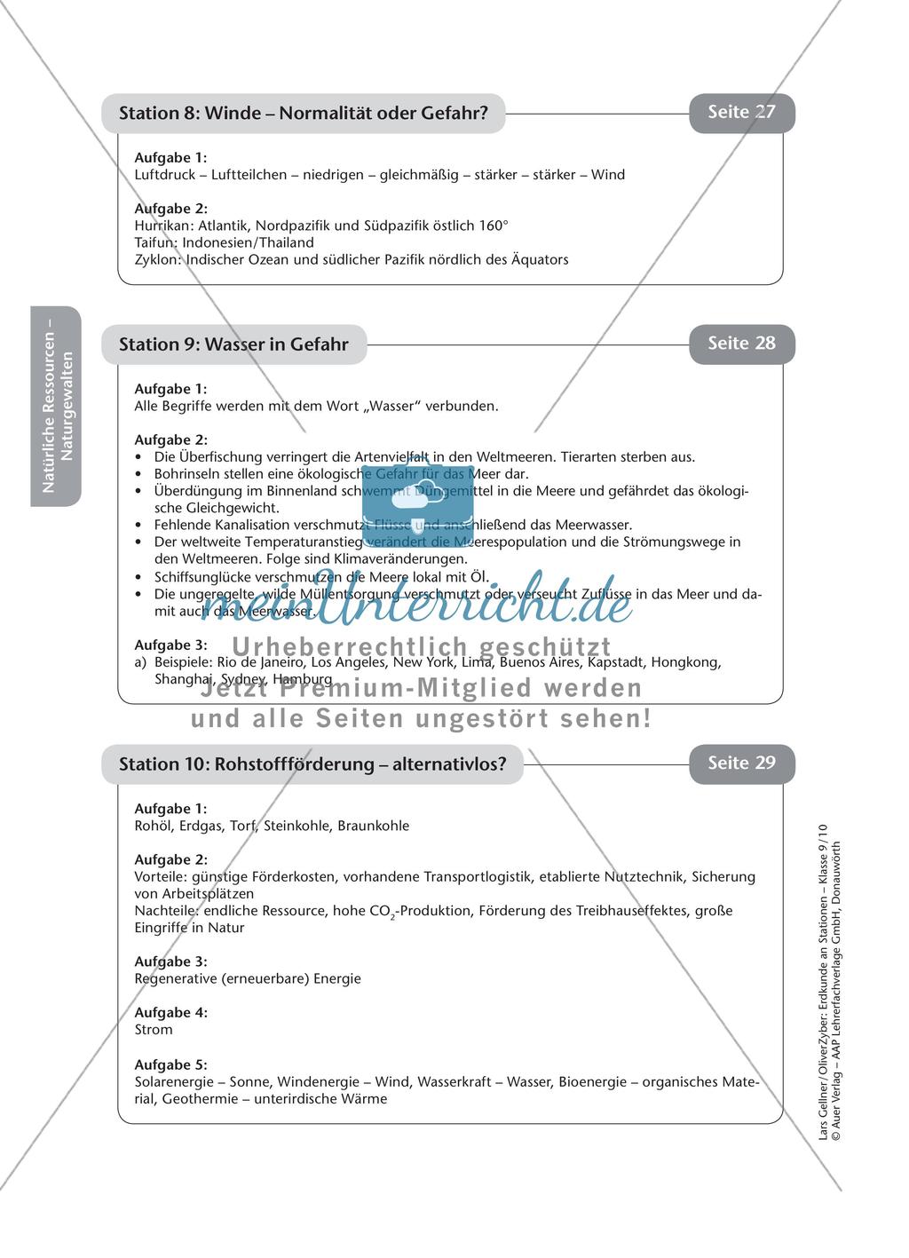 Stationenarbeit: Natürliche Ressourcen - Naturgewalten Preview 17