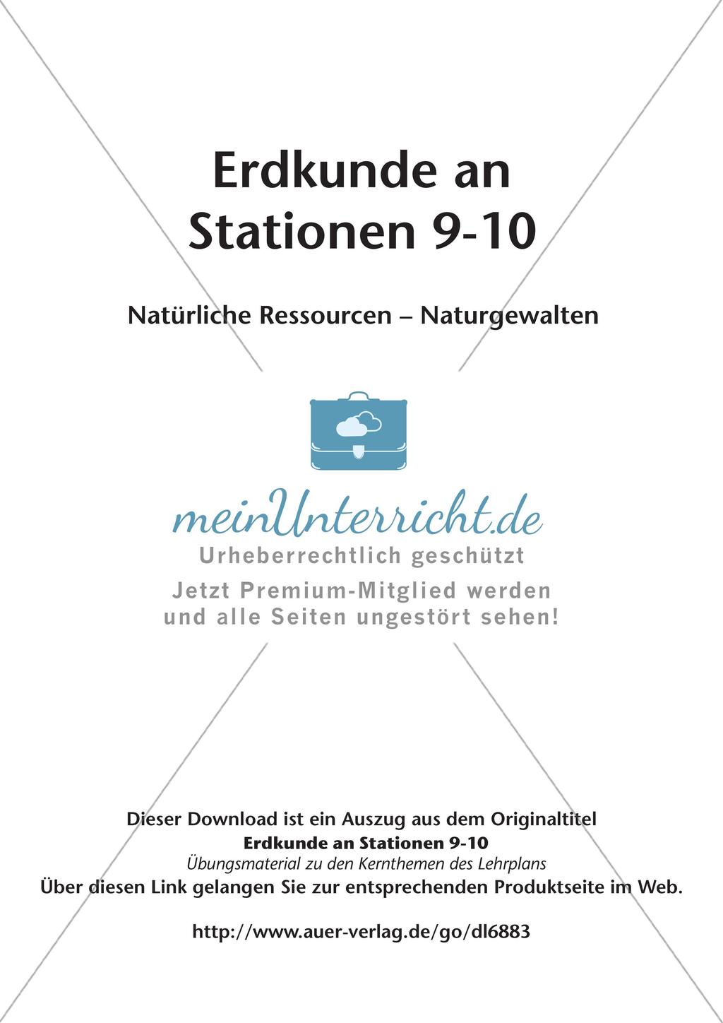 Stationenarbeit: Natürliche Ressourcen - Naturgewalten Preview 2