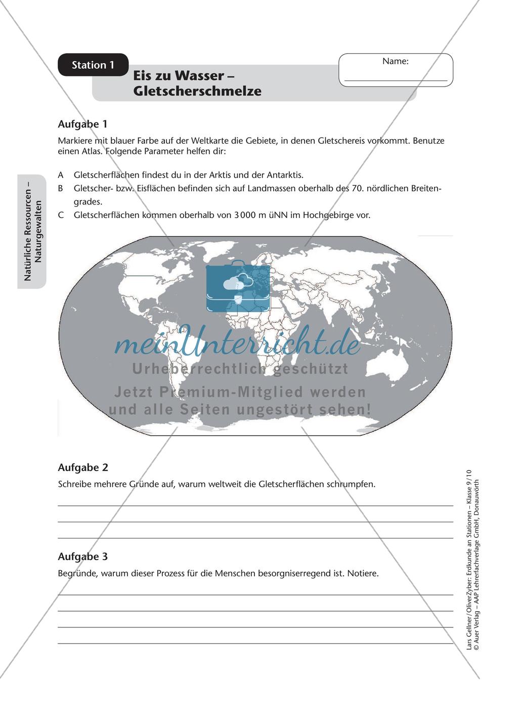 Stationenarbeit: Natürliche Ressourcen - Naturgewalten Preview 3