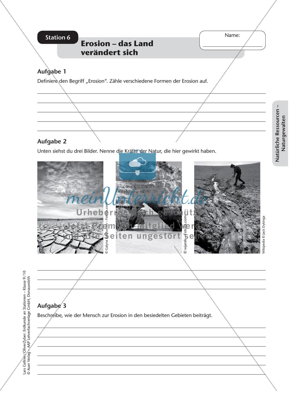Stationenarbeit: Natürliche Ressourcen - Naturgewalten Preview 8