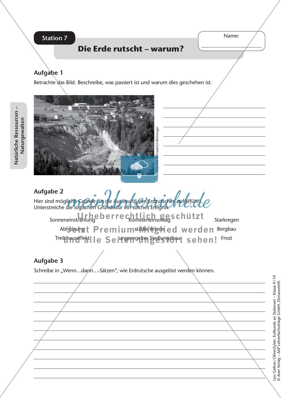 Stationenarbeit: Natürliche Ressourcen - Naturgewalten Preview 9