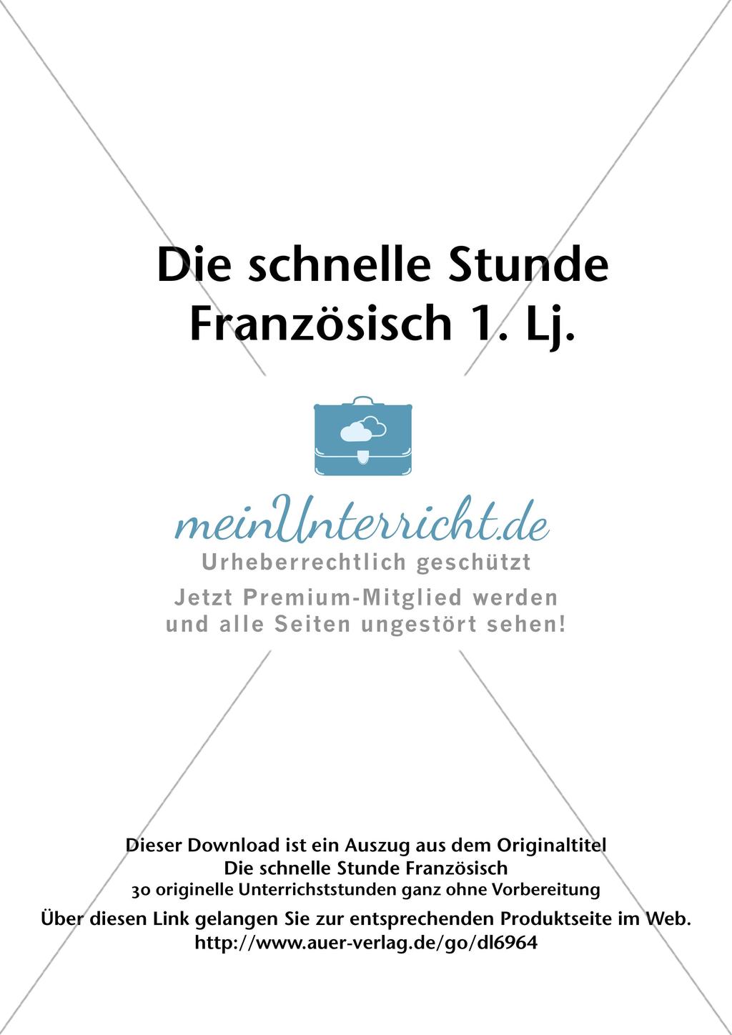 Die schnelle Stunde Französisch - Spiele und Unterrichtsideen ab dem 1. Lernjahr Preview 2