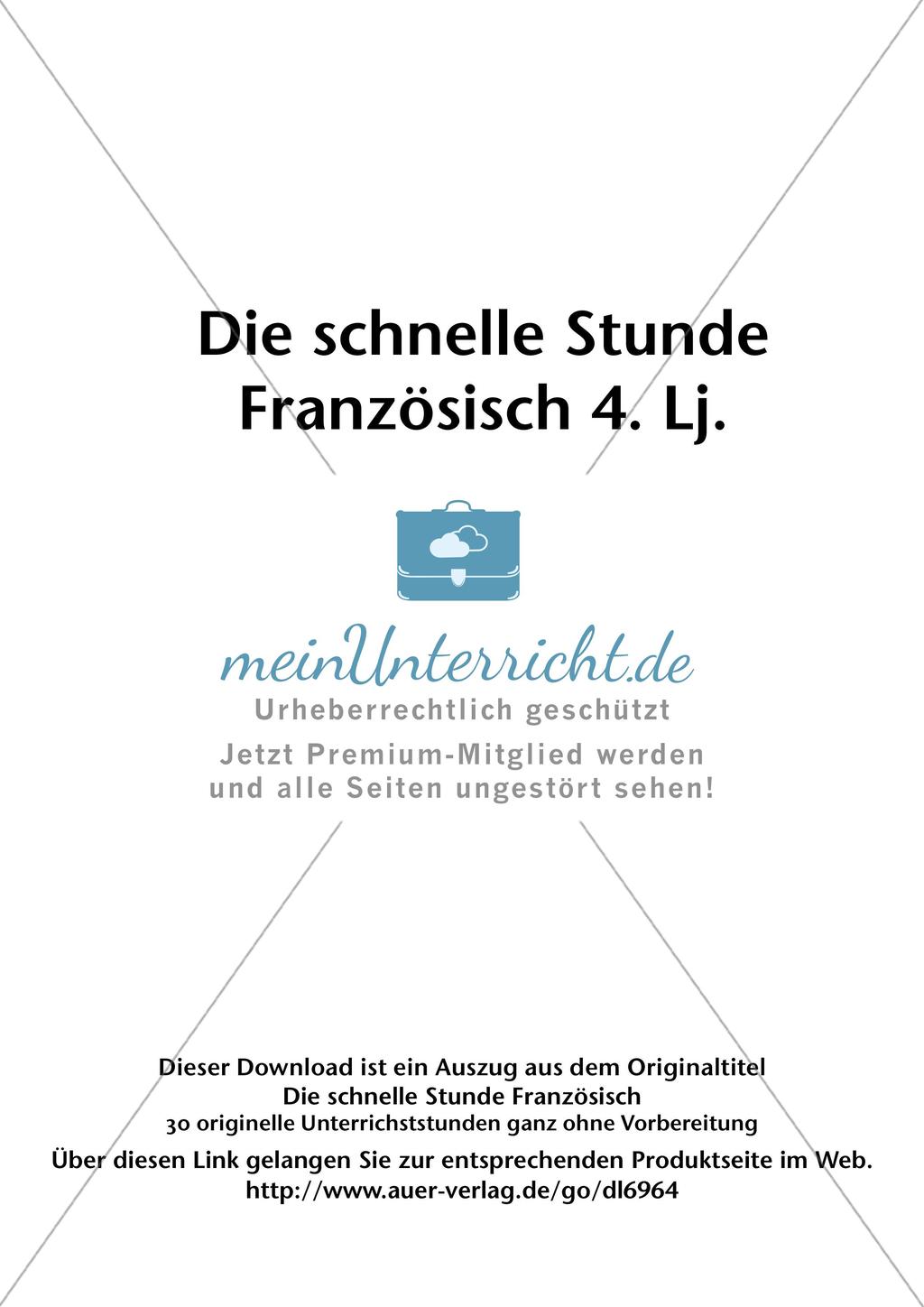 Die schnelle Stunde Französisch - Spiele und Unterrichtsideen ab dem 4. Lernjahr Preview 2