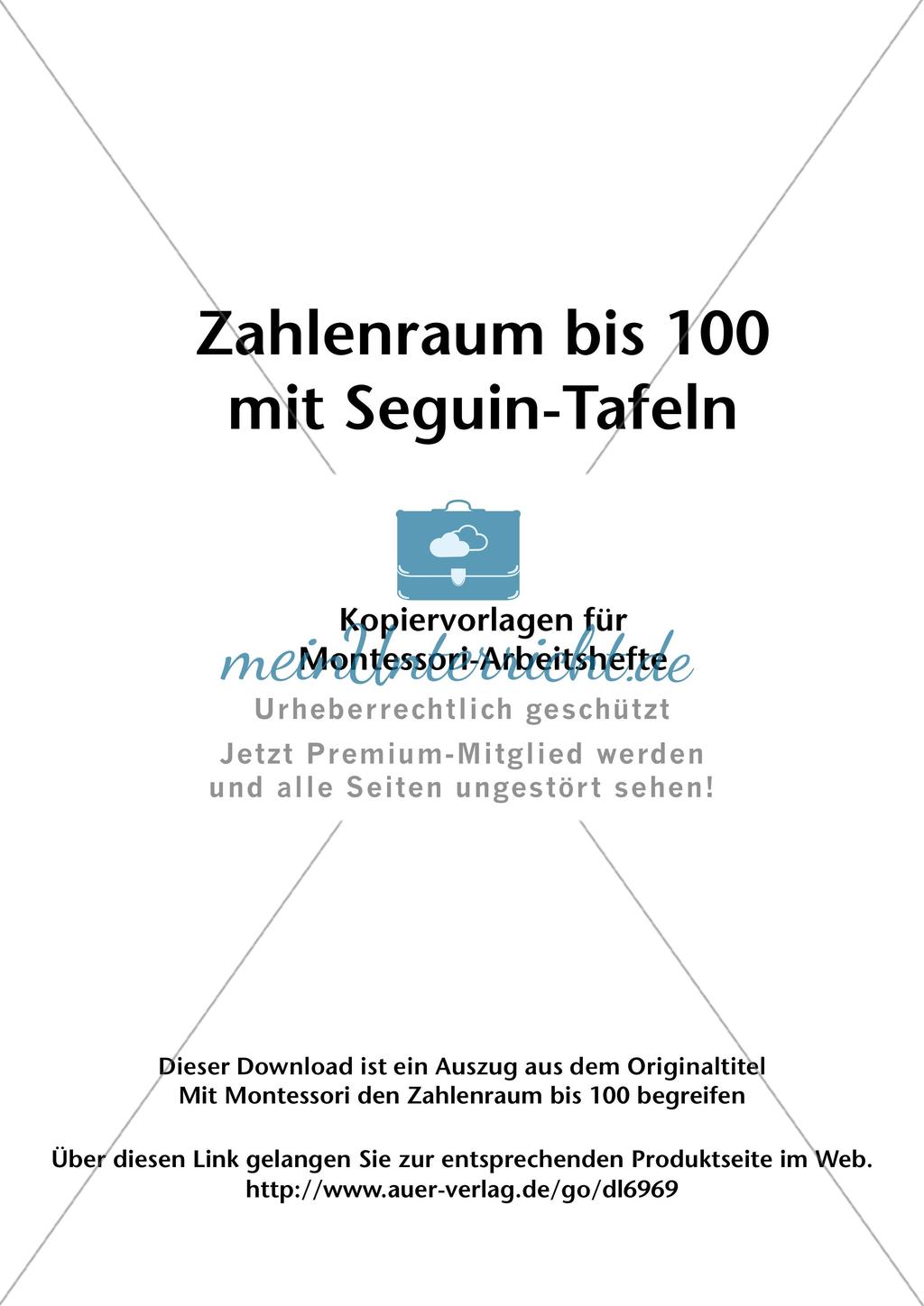 Zahlenraum bis 100 mit Seguin-Tafeln Preview 2