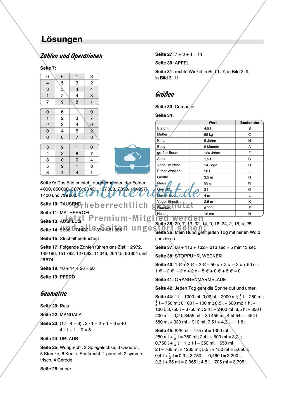 Selbstkontrollaufgaben - Geometrie Preview 15
