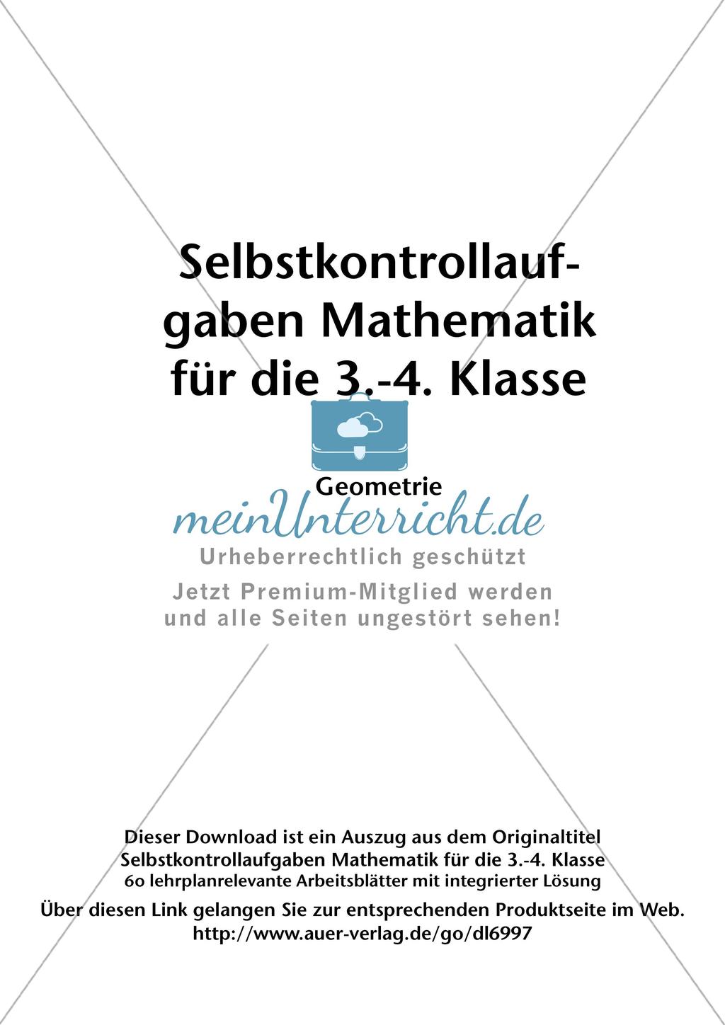 Selbstkontrollaufgaben - Geometrie Preview 2