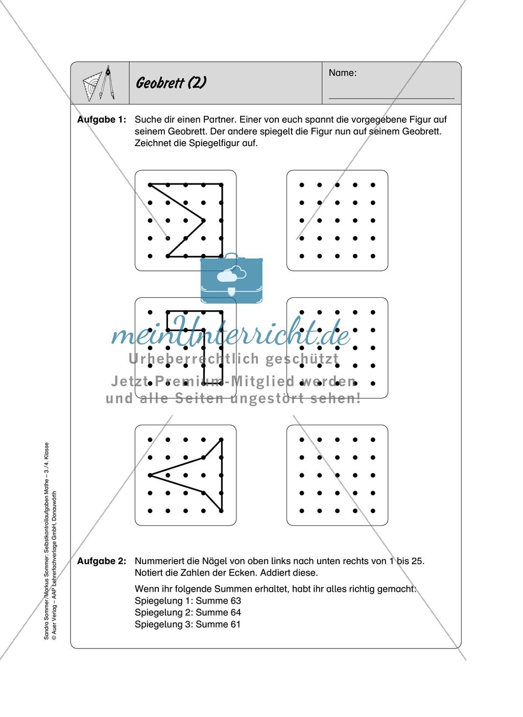 Selbstkontrollaufgaben - Geometrie Preview 4