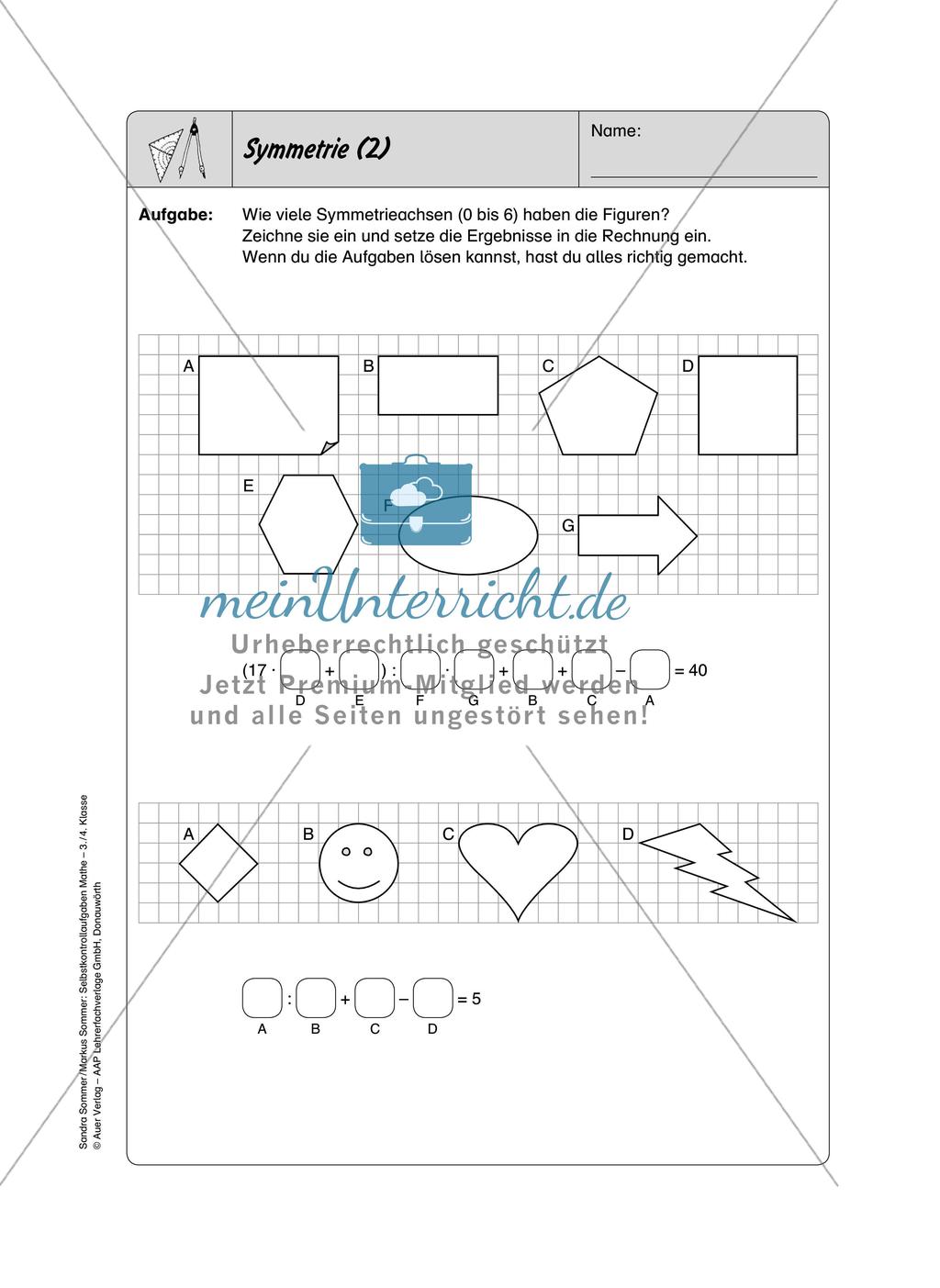 Selbstkontrollaufgaben - Geometrie Preview 6