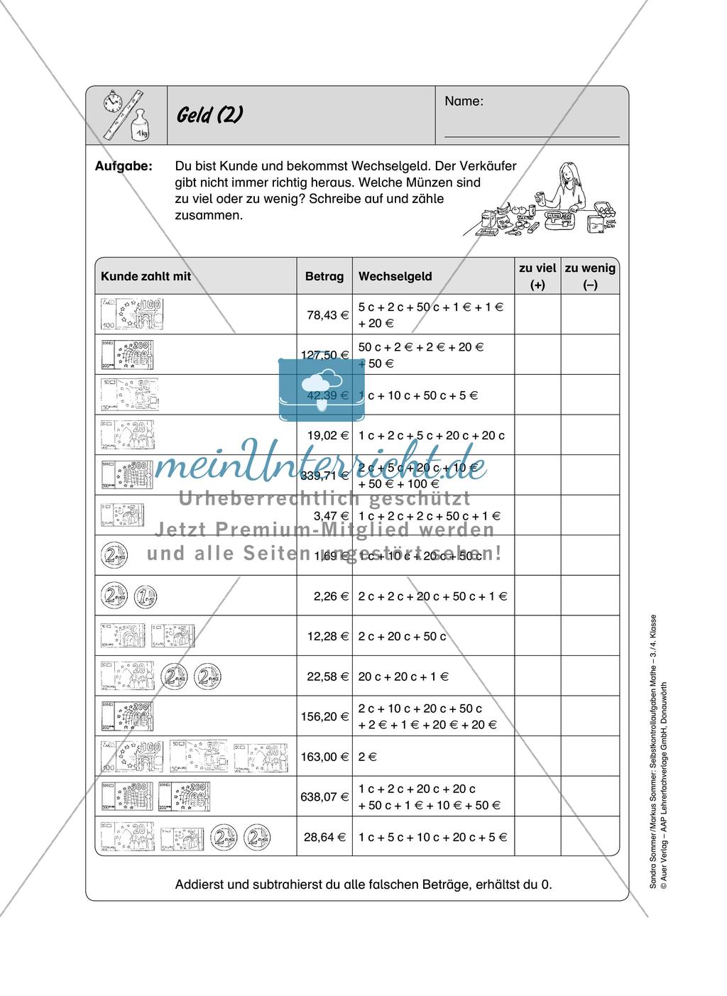 Selbstkontrollaufgaben Mathematik: Größen Preview 11