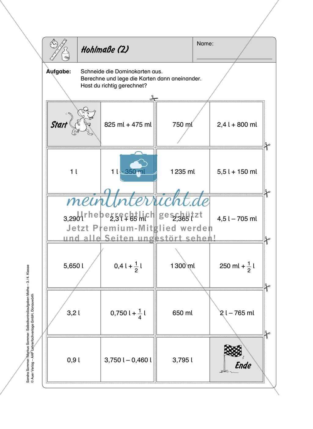 Selbstkontrollaufgaben Mathematik: Größen Preview 16