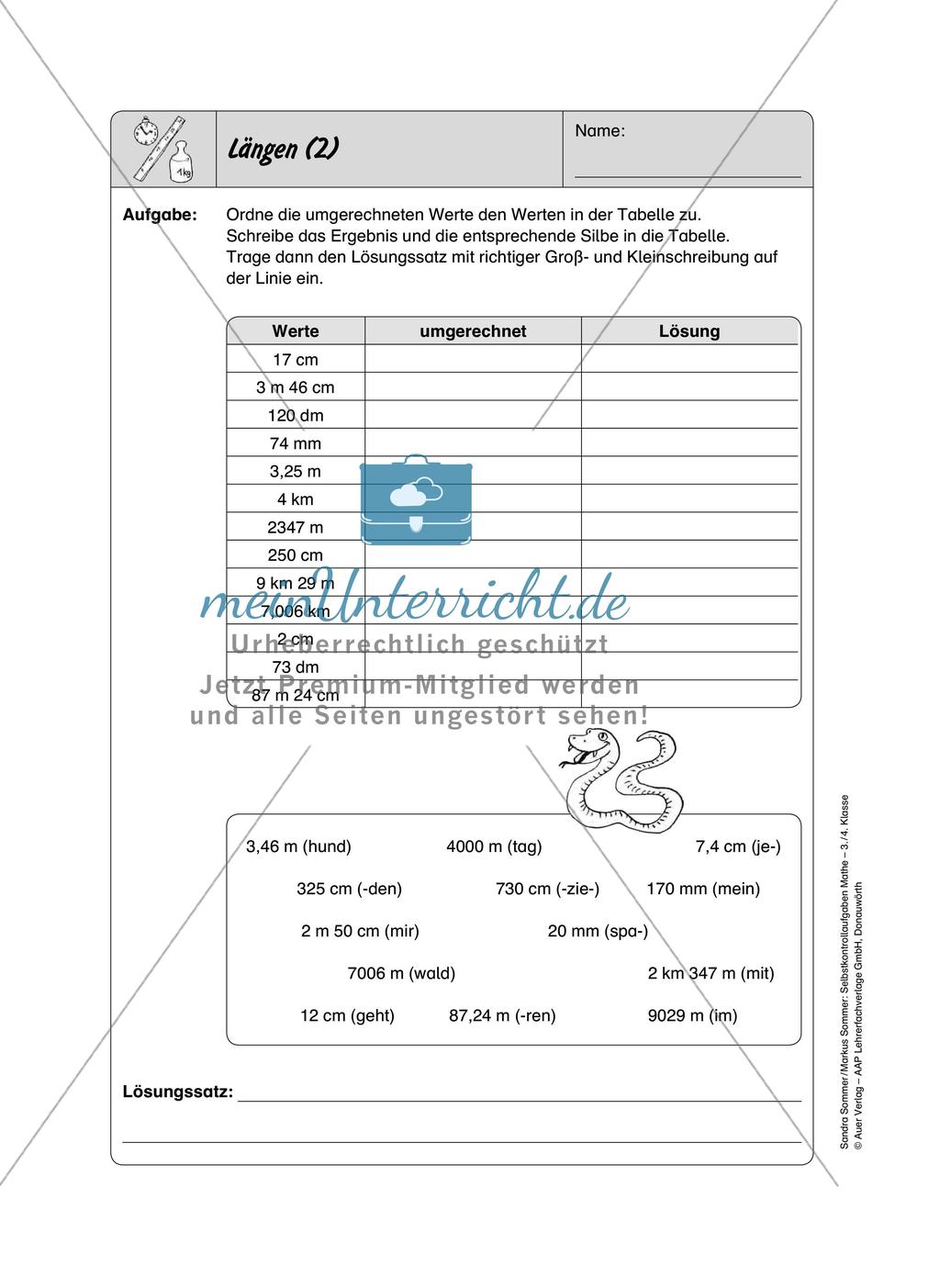 Selbstkontrollaufgaben Mathematik: Größen Preview 7