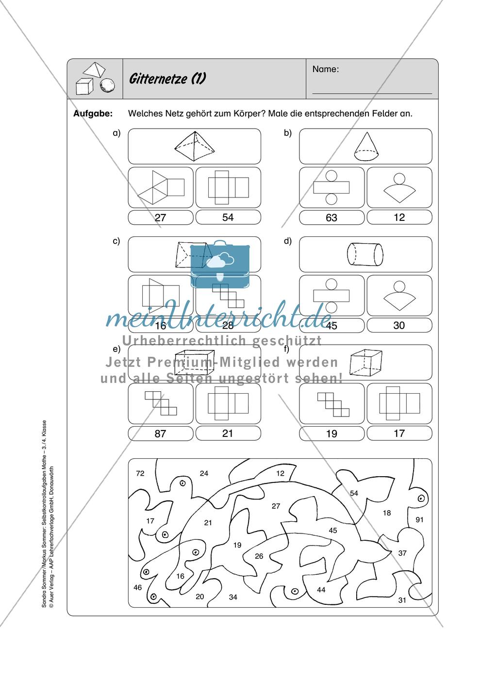 Selbstkontrollaufgaben Mathematik - Raum und Form Preview 10