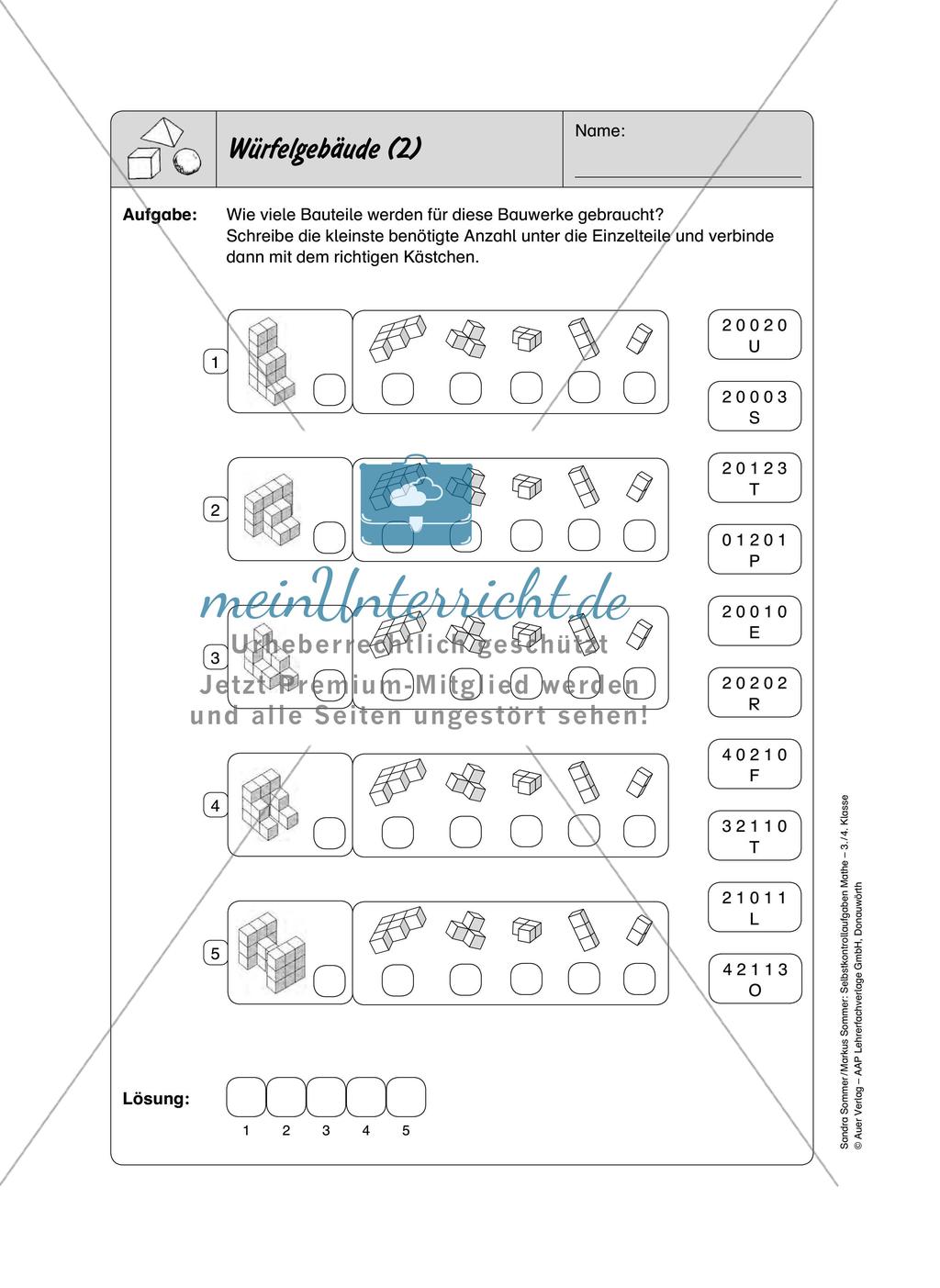 Selbstkontrollaufgaben Mathematik - Raum und Form Preview 13