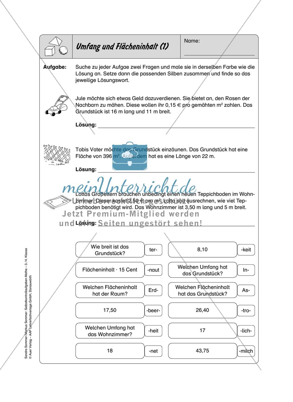 Selbstkontrollaufgaben Mathematik - Raum und Form Preview 14