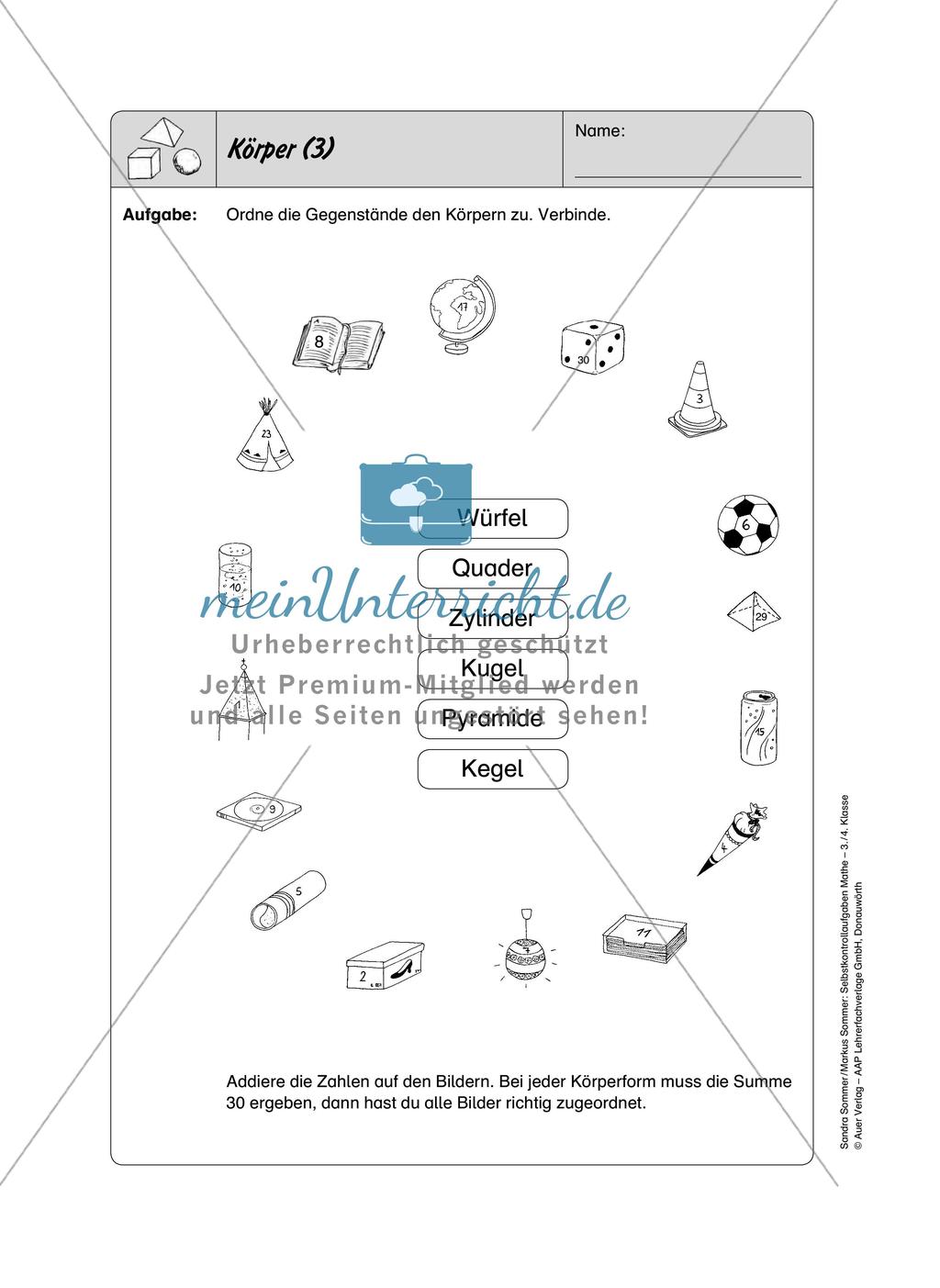 Selbstkontrollaufgaben Mathematik - Raum und Form Preview 7