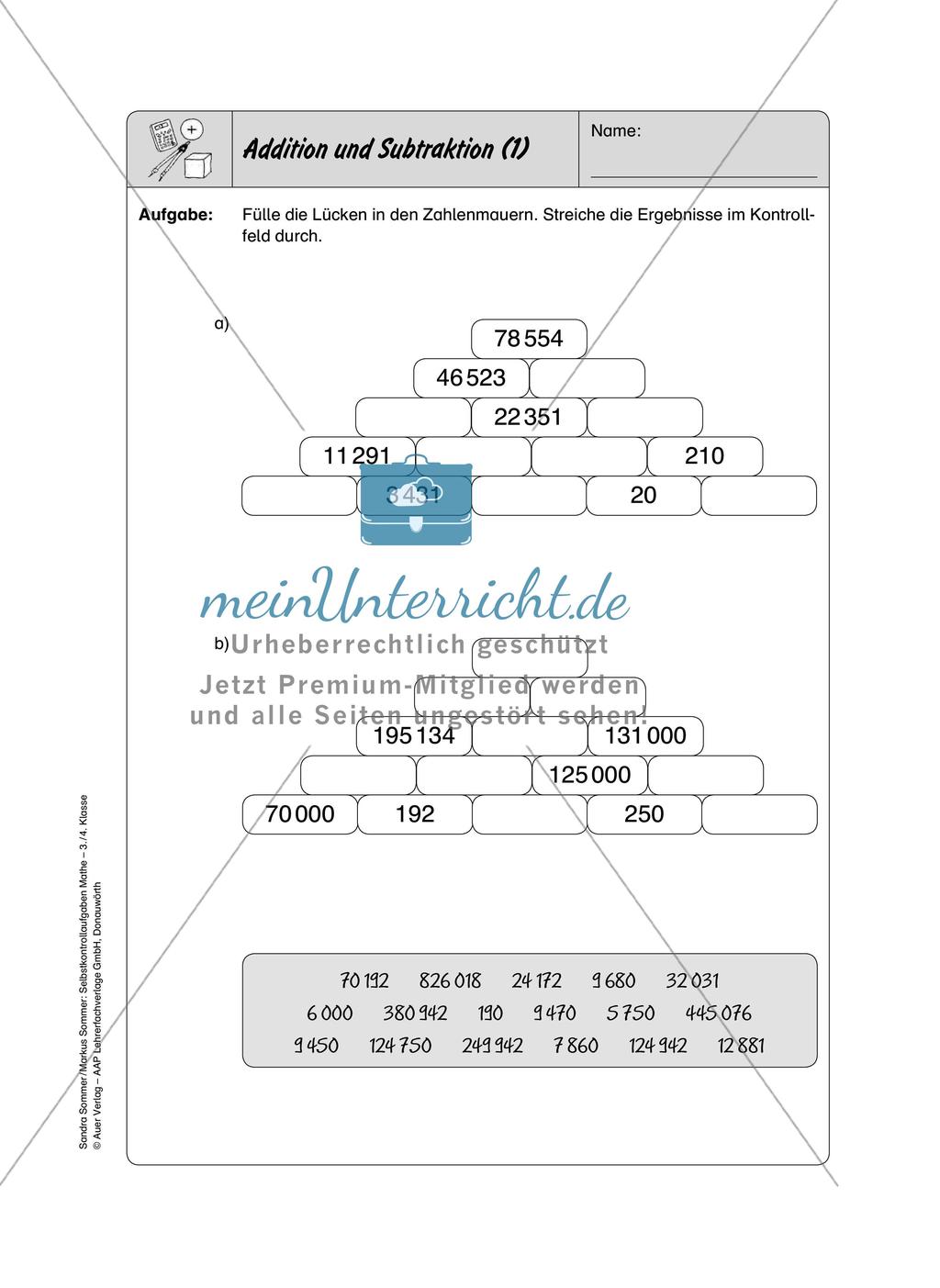 Selbstkontrollaufgaben Mathematik - Gemischte Übungen Preview 3