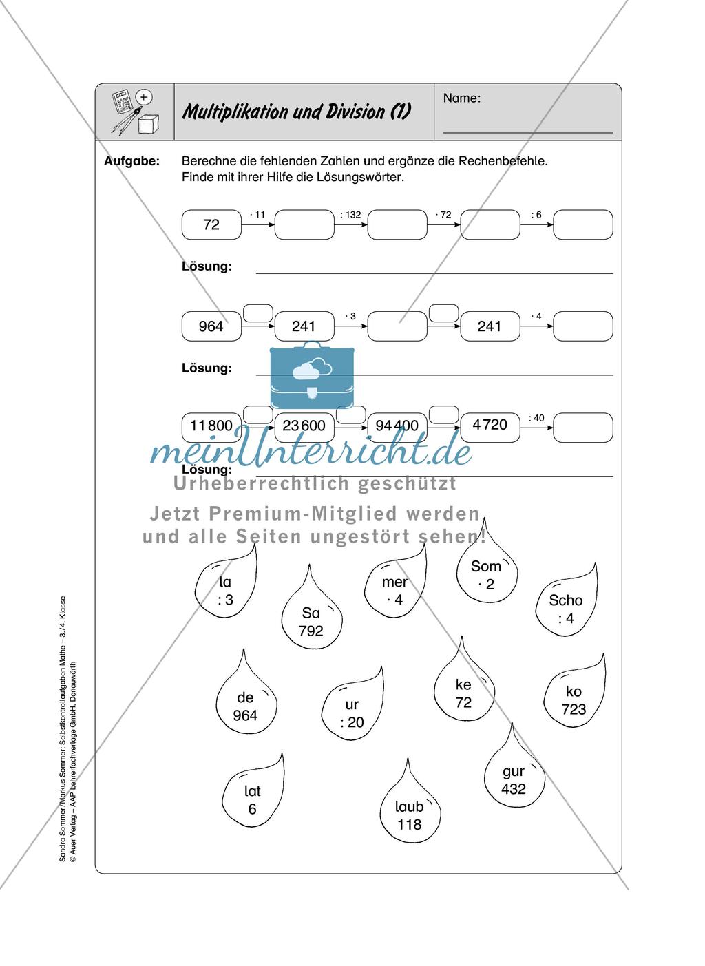 Selbstkontrollaufgaben Mathematik - Gemischte Übungen Preview 5
