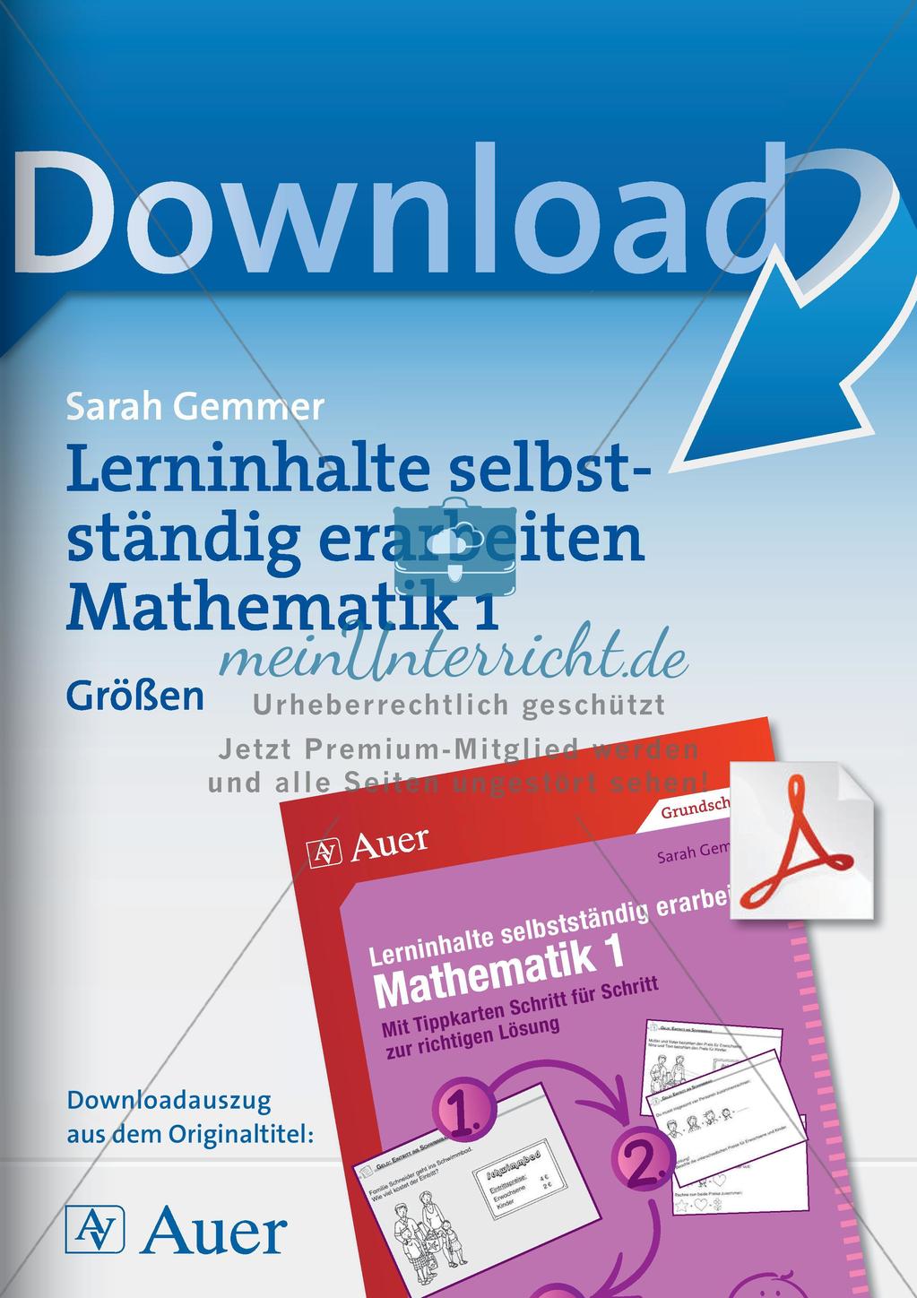 Lerninhalte selbstständig erarbeiten - Größen Preview 1