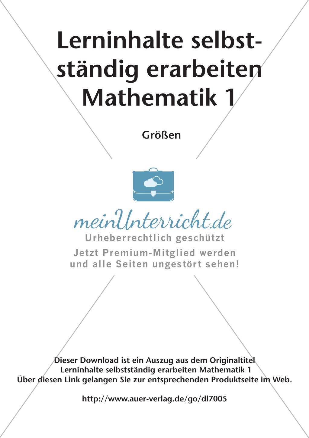 Lerninhalte selbstständig erarbeiten - Größen Preview 2