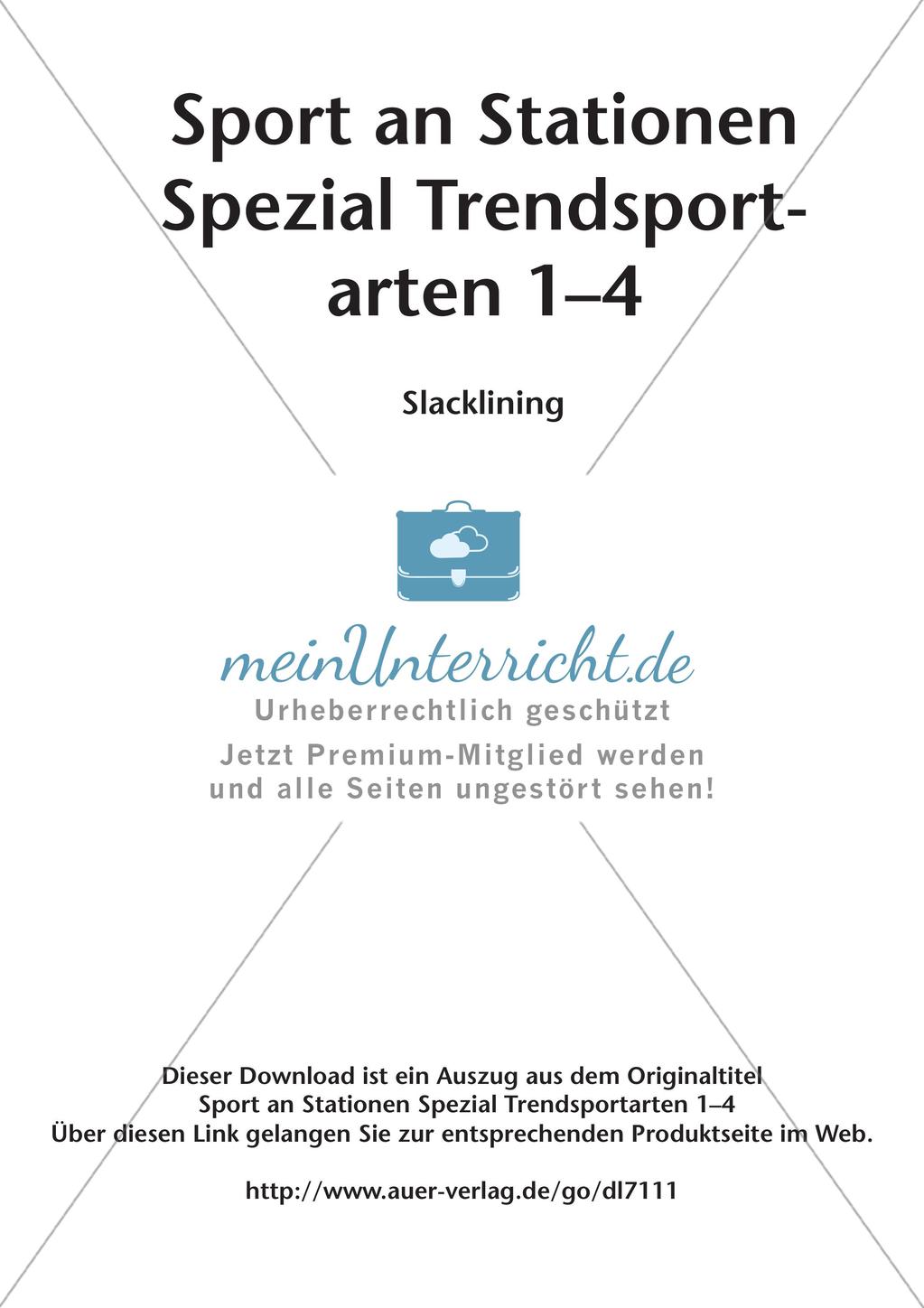 Sport an Stationen - Slacklining Preview 2