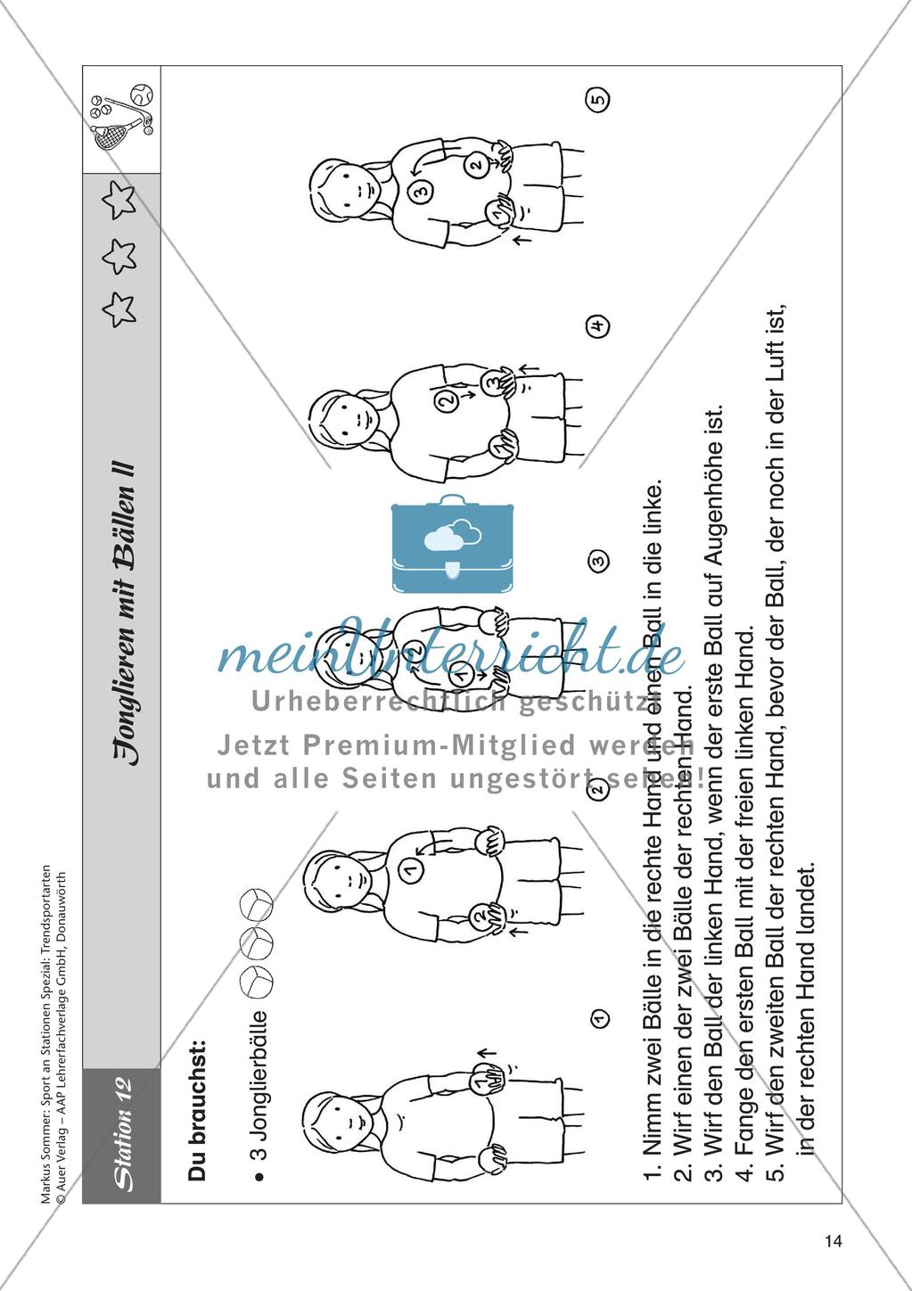 Sport an Stationen - Tchoukball, Floorball, Speed Badminton, Jonglieren Preview 16
