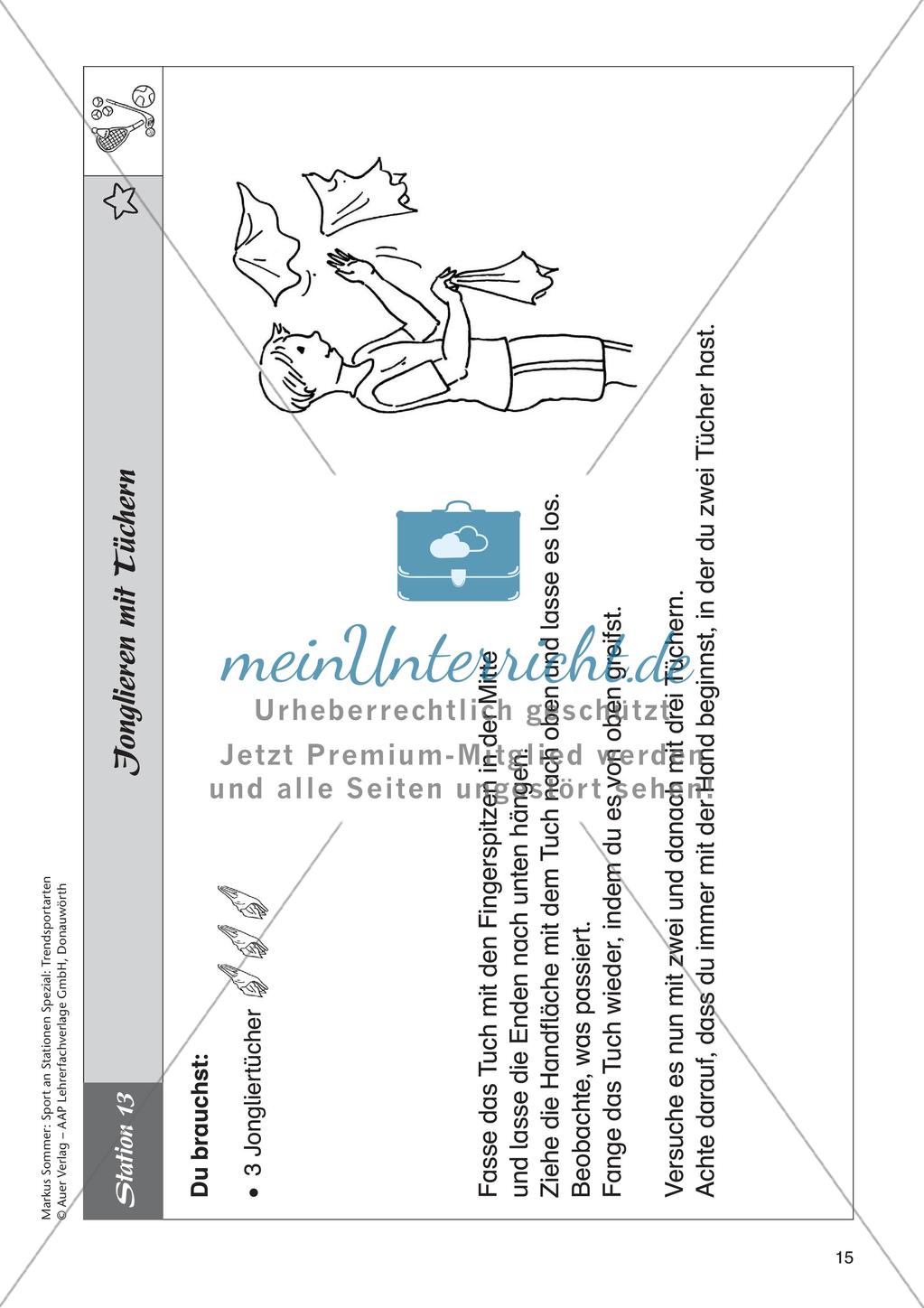 Sport an Stationen - Tchoukball, Floorball, Speed Badminton, Jonglieren Preview 17