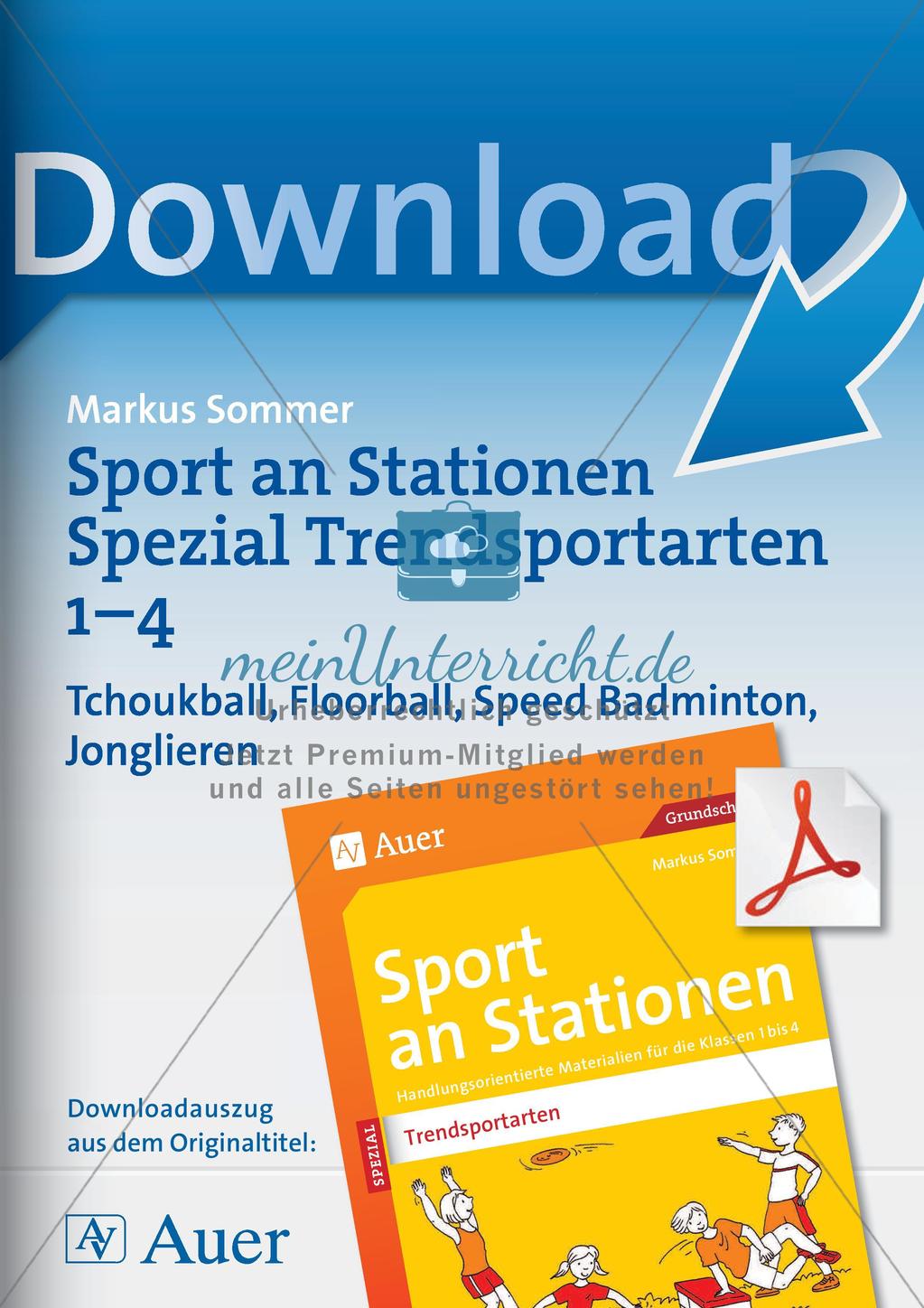 Sport an Stationen - Tchoukball, Floorball, Speed Badminton, Jonglieren Preview 1