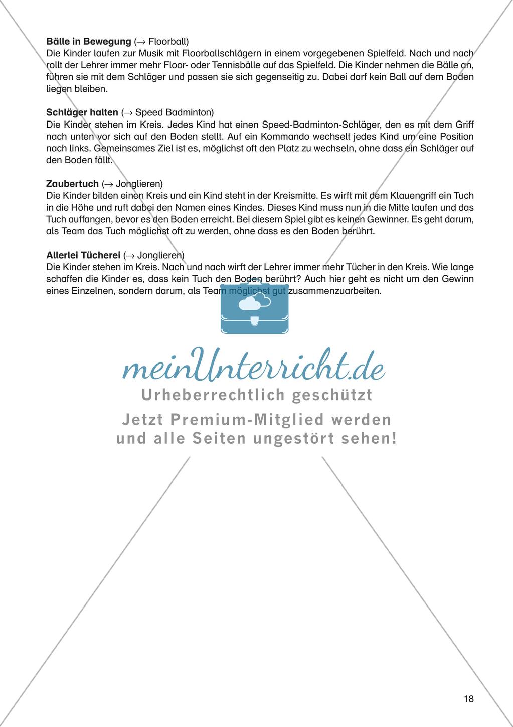 Sport an Stationen - Tchoukball, Floorball, Speed Badminton, Jonglieren Preview 20