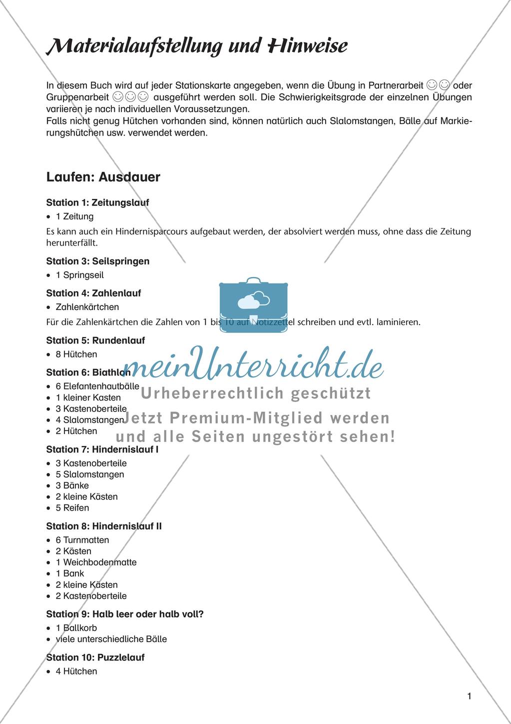 Sport an Stationen - Leichtathletik - Laufen: Ausdauer Preview 3