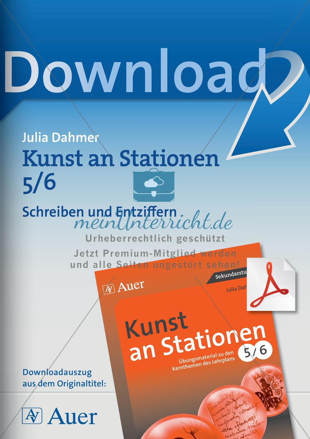 Kunst an Stationen: Schreiben und Entziffern Preview 1