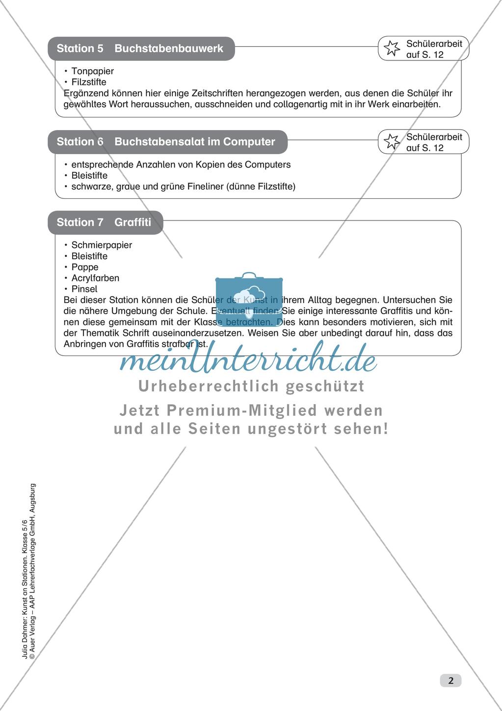 Kunst an Stationen: Schreiben und Entziffern Preview 4