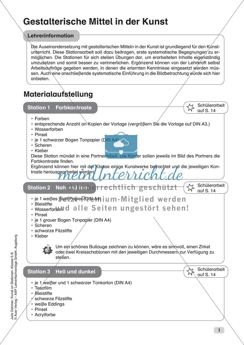Kunst an Stationen: Gestalterische Mittel Preview 3