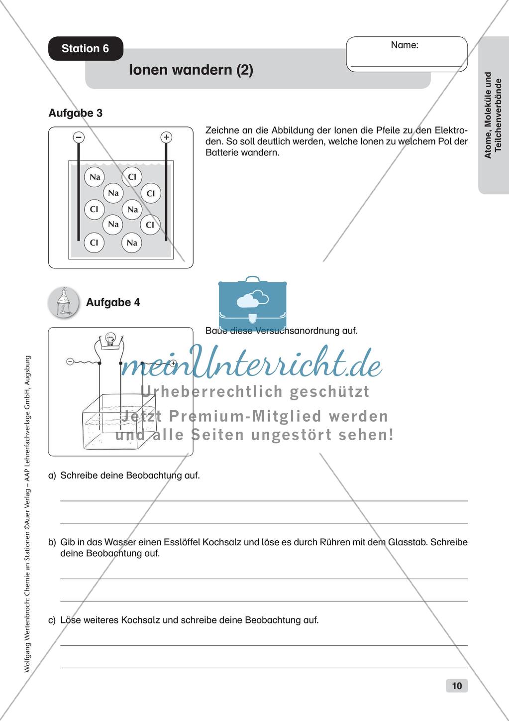 Arbeitsblätter und Schülerexperiment zu Atomen und Molekülen Preview 12