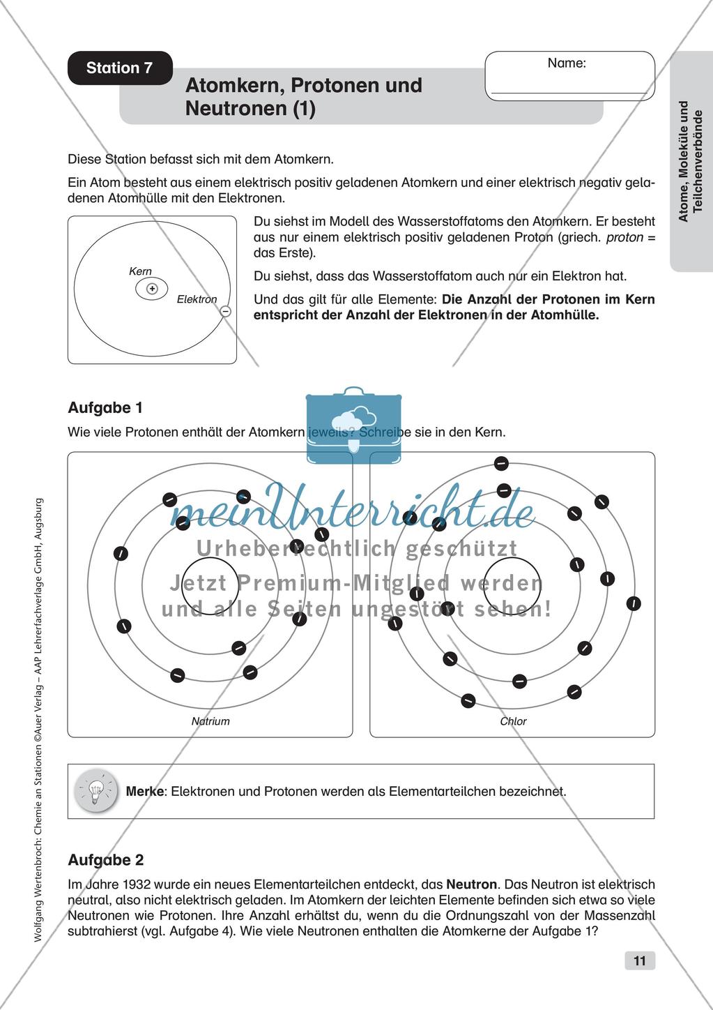 Arbeitsblätter und Schülerexperiment zu Atomen und Molekülen Preview 13