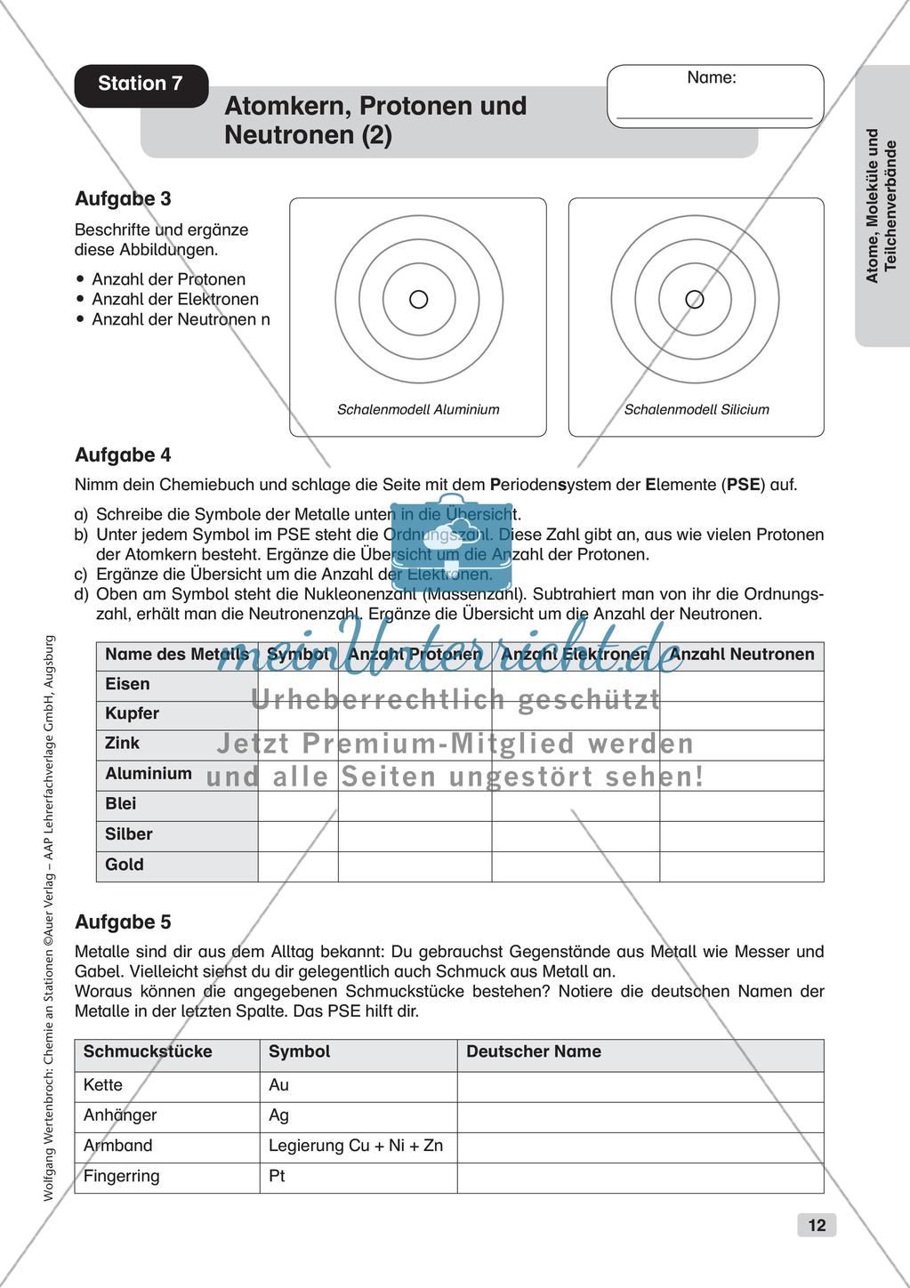 Arbeitsblätter und Schülerexperiment zu Atomen und Molekülen Preview 14