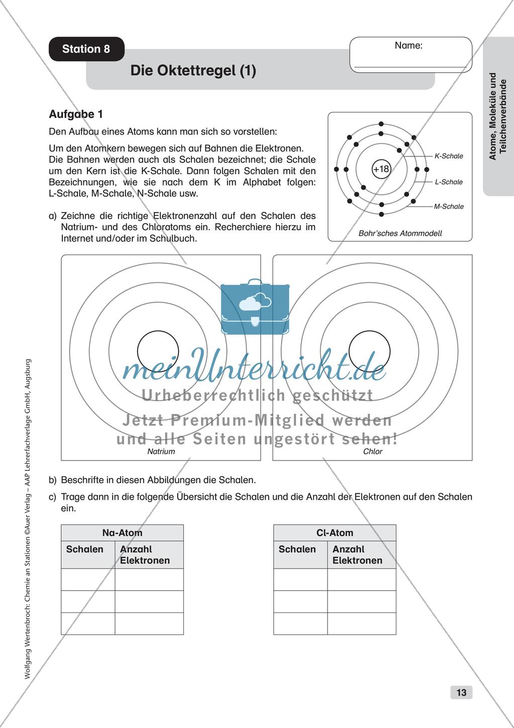Arbeitsblätter und Schülerexperiment zu Atomen und Molekülen Preview 15